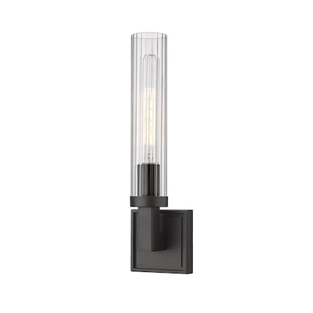 Z-Lite Beau 1 Light Wall Sconce, Bronze & Clear 3031-1S-BRZ